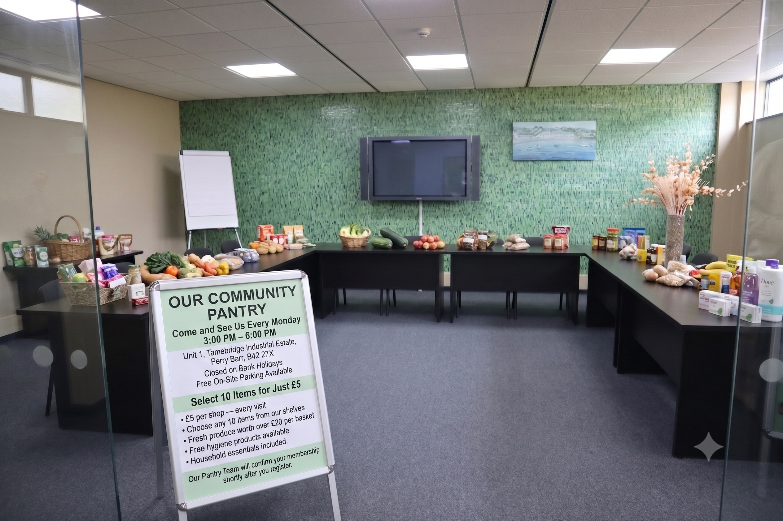 Pick your items at the pantry